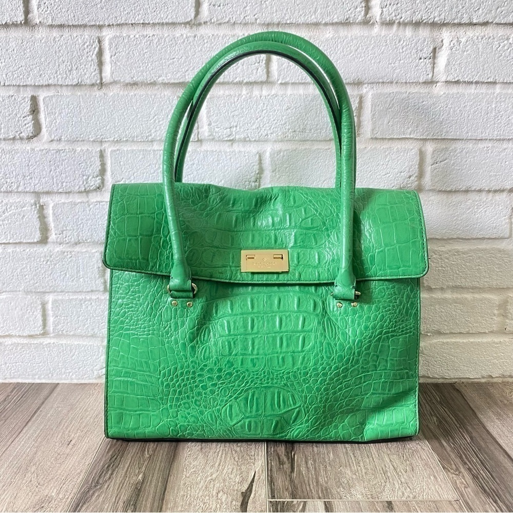 Kate Spade Orchard Valley Sinclair Green Leather Shoulder Bag Tote WKRU1824